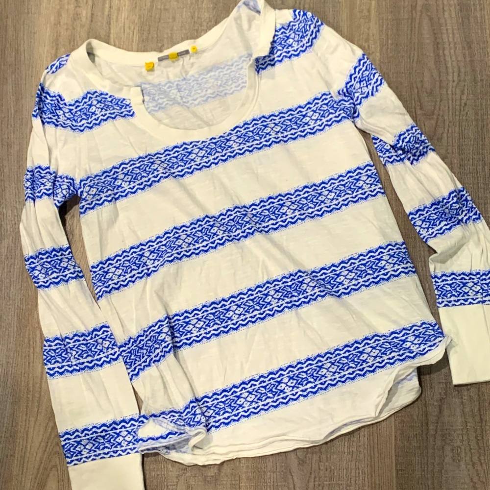 Little yellow Button striped shirt- small